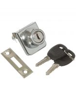 Замок накладной мебельный, Trodos, №804, 301004, для стекла, квадратный, хром