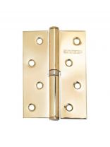 Петля врезная для деревянных дверей, Аллюр, 100х70х2 мм, левая, L1-LH-1BB-BP, 1109, 2 шт, блистер, латунь