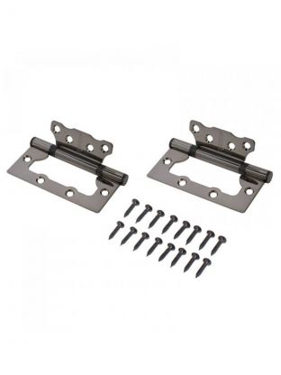 Петля накладная для деревянных дверей, Аллюр, 100х75х2.5 мм, универсальная, 2ВВ BN, 12162, 2 шт, блистер, черный никель