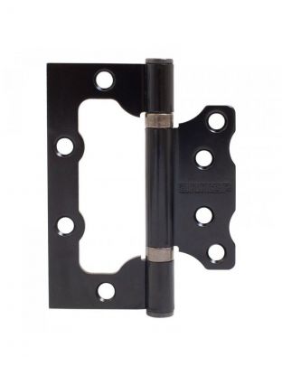 Петля накладная для деревянных дверей, Аллюр, 100х75х2.5 мм, универсальная, 2ВВ BL, 14529, 2 шт, блистер, матовый черный