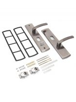 Ручка дверная Аллюр, РН-А222-L, 5 378, левая, для китайских металлических дверей, комплект ручек, матовый никель, сталь