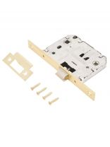 Защелка врезная, Аллюр, L7050S SB, 11222, с фиксатором, овальная планка, 18 мм, золото