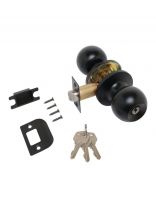 Защелка врезная, Стандарт, 607 ET BL, 15431, с фиксатором, с ключом, матовый черный