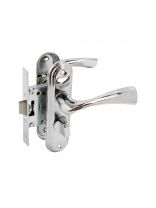 Защелка Булат, ЗЩ1-Д03.04 АЛЬФА, 13 952, с фиксатором, правая наружняя/левая внутренняя, хром