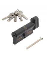 Личинка замка двери Apecs, SM-70-C-BLM, 33867, 70 мм, с заверткой, черная