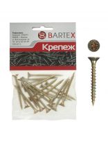 Саморез универсальный, диаметр 5х30 мм, 30 шт, оцинкованный, в ассортименте, пакет, Bartex