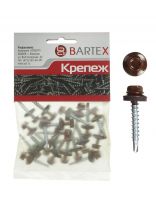 Саморез кровельный, диаметр 4.8х38 мм, 15 шт, шоколадно-коричневый, пакет, Bartex