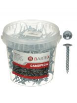 Саморез универсальный, с прессшайбой, острый, диаметр 4.2х25 мм, 1000 шт, банка, Bartex