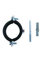 Хомут для крепления трубы, 3/4", 25-28 мм, сталь, оцинкованный, М8, в комплекте шпилька, дюбель, STI