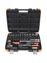 Набор слесарных инструментов Ермак, 736-095, 1/2", 1/4", сталь, кейс, 56 предметов
