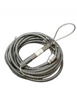 Трос сантехнический канализационный, диаметр 16 мм, пружина, 25 м, СантехКреп, Лом с натяжителем, 3.1.6.6.