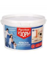 Краска водно-дисперсионная, Русские узоры, акриловая, интерьерная, матовая, белоснежная, 3 кг