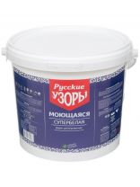 Краска водно-дисперсионная, Русские узоры, полиакриловая, универсальная, моющаяся, влагостойкая, матовая, супербелая, 6.5 кг