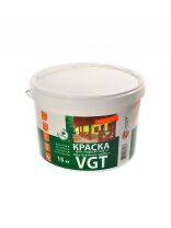 Краска водно-дисперсионная, VGT, акриловая, универсальная, моющаяся, влагостойкая, матовая, белоснежная, 15 кг