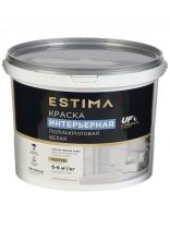 Краска водно-дисперсионная, Estima, полиакриловая, интерьерная, матовая, белая, 13 кг