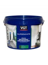 Краска водно-дисперсионная, VGT, акриловая, универсальная, моющаяся, влагостойкая, матовая, супербелая, 1.5 кг