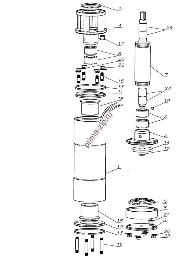 Запчасти для электродвигателя ПЭДВ 8М
