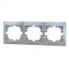 Рамка 3-ая Горизонтальная Lezard Mira 701-1000-148 Серебро, Пластик / Лезард