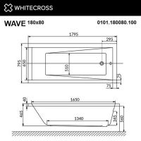 Ванна WHITECROSS Wave 180x80 с системой гидро и аэромассажа и хромотерапией схема 10