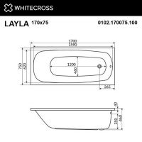 Акриловая пристенная ванна WHITECROSS Layla 170x75 схема 25