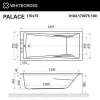 Акриловая ванна WHITECROSS Palace 170x75 с гидромассажем схема 3