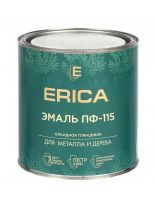 Эмаль Erica, ПФ-115, для внутренних и наружных работ, алкидная, глянцевая, белая, 2.6 кг