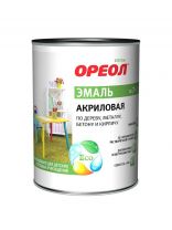 Эмаль Ореол, для внутренних и наружных работ, акриловая, матовая, черная, 1.9 кг