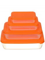 Контейнер пищевой пластик, 0.45, 0.9, 1.9, 3 л, 8 см, 4 шт, в ассортименте, Полимербыт, Лайт, 4355600