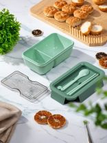 Контейнер ланч-бокс пластик, 0.85 л, 19.5х11.5х6.5 см, зеленый, прямоугольный, Y4-8672