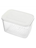 Контейнер пищевой пластик, 1.7 л, 18х12.5х11 см, белый, прямоугольный, Бытпласт, Кристалл, 433142016