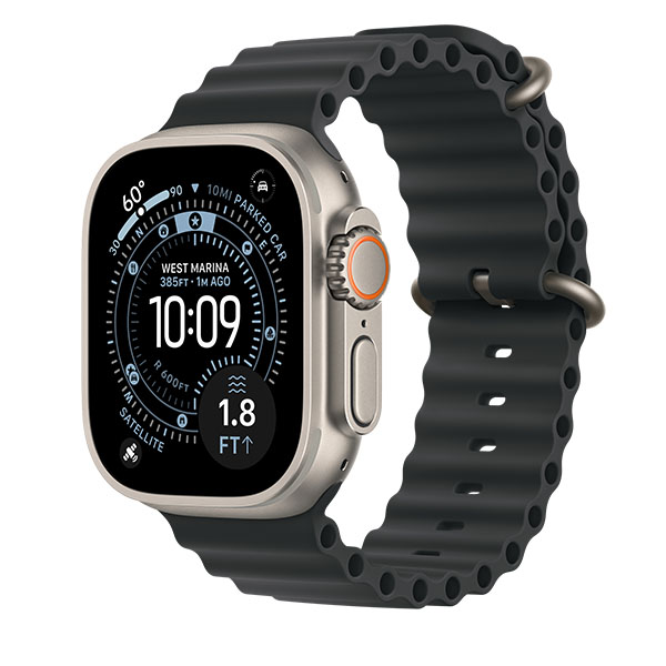 Apple Watch Ultra 3 GPS, 49mm, Natural Titanium + ремешок Ocean Band «Black»
