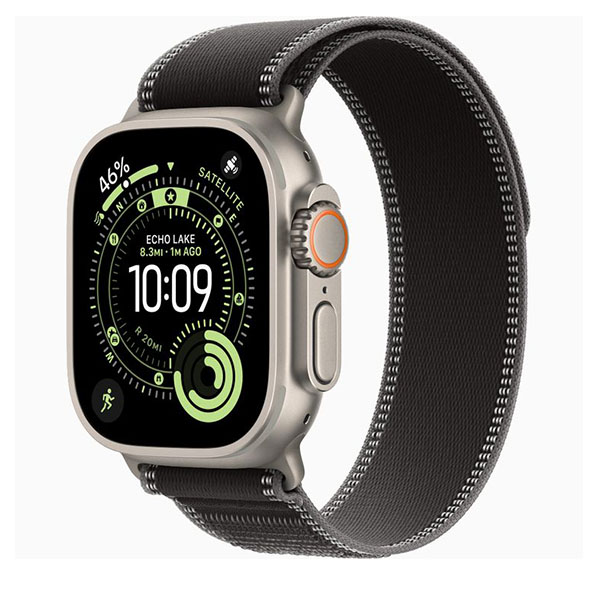 Apple Watch Ultra 3 GPS, 49mm, Natural Titanium + ремешок Trail Loop «Black»