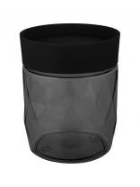 Банка для сыпучих продуктов, пластик, 0.5 л, 9.5х9.5х10 см, с крышкой, круглая, Plast team, Black, PT170110621