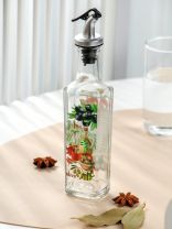 Бутылка для масла, стекло, 200 мл, с пластиковым дозатором, в ассортименте, 626-490
