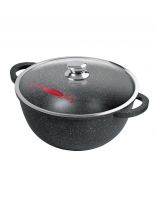 Казан алюминий, антипригарное покрытие, 6 л, Гранит, с крышкой, Горница, кн4282аг