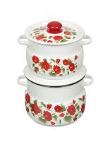 Набор посуды эмалированная сталь, 4 предмета, кастрюли 4,5.5 л, Сибирские товары, Рамо 10, N10B60