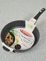 Сковорода литой алюминий, 28 см, антипригарное покрытие, Горница, Гранит, съемная ручка, с2853аг