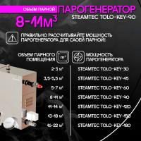 Парогенератор Steamtec TOLO KEY 90 - 9кВт бюджетная серия