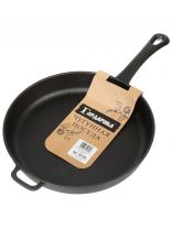 Сковорода чугун, 26 см, Гардарика, литая ручка, с ушком, индукция, 00126