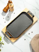 Сковорода чугун, 29х17х2.5 см, с подставкой, Y4-8881