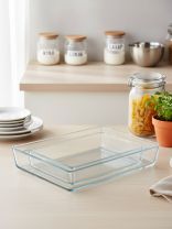 Форма для запекания стекло, 2 шт, 28.7х19.7х6, 36.7х25.7х6 см, 2.5, 4.35 л, прямоугольная, Borcam, 159128