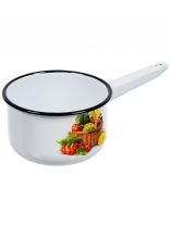 Ковш сталь, эмалированное покрытие, 1.5 л, стальная ручка, СтальЭмаль, 1с42с, в ассортименте