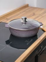 Жаровня алюминий, 28 см, 4 л, антипригарное покрытие, Мечта, Premium violet, 34904, с крышкой