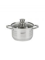 Кастрюля нержавеющая сталь, 5.5 л, крышка стекло, Катунь, Элис, КТ16-D-24, индукция