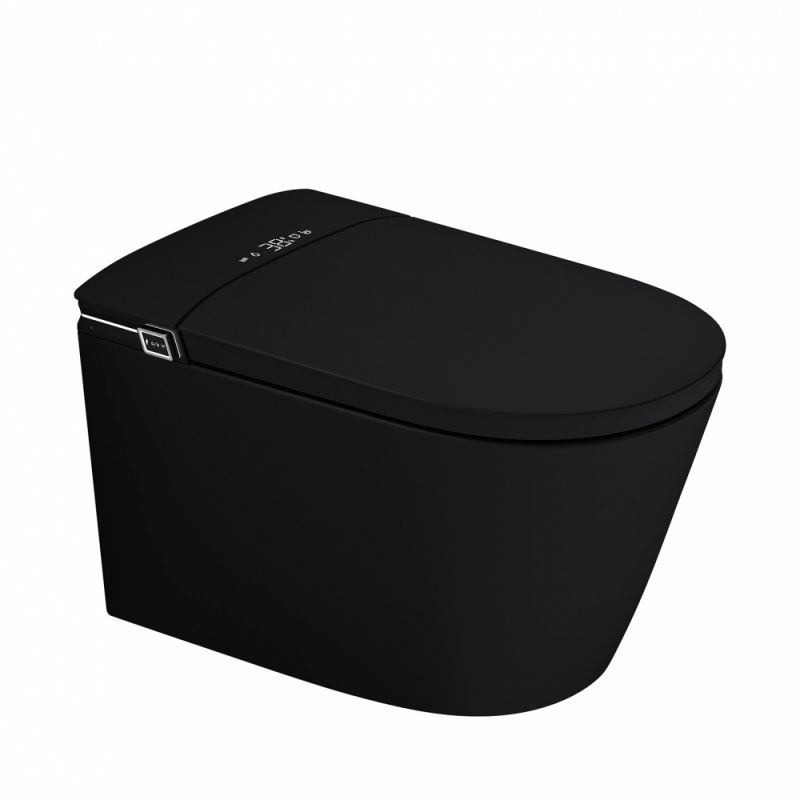 Электронный унитаз-биде ABBER Bequem AC1121SMB подвесной черный матовый