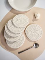 Набор подставок для горячего, хлопок, 6 шт, круглый, 10 см, Daniks, Плетенка, Y4-9620