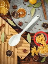 Ложка поварская силикон, 25.5х5.5 см, навеска, Daniks, Emerald, Y4-7895