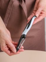 Овощечистка нержавеющая сталь, 18.5 см, рукоятка пластик, Daniks, Y4-9651