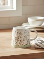 Кружка керамика, 420 мл, Эко ботаника, Y4-11316, в ассортименте
