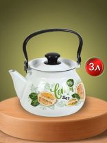 Чайник сталь, эмалированное покрытие, 3 л, ручка металлическая, Керченский металлургический завод, Лимонный сет, 42104-122/6-У